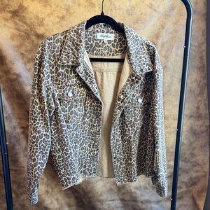 Leopard Print Women's Jacket - Brown/Beige